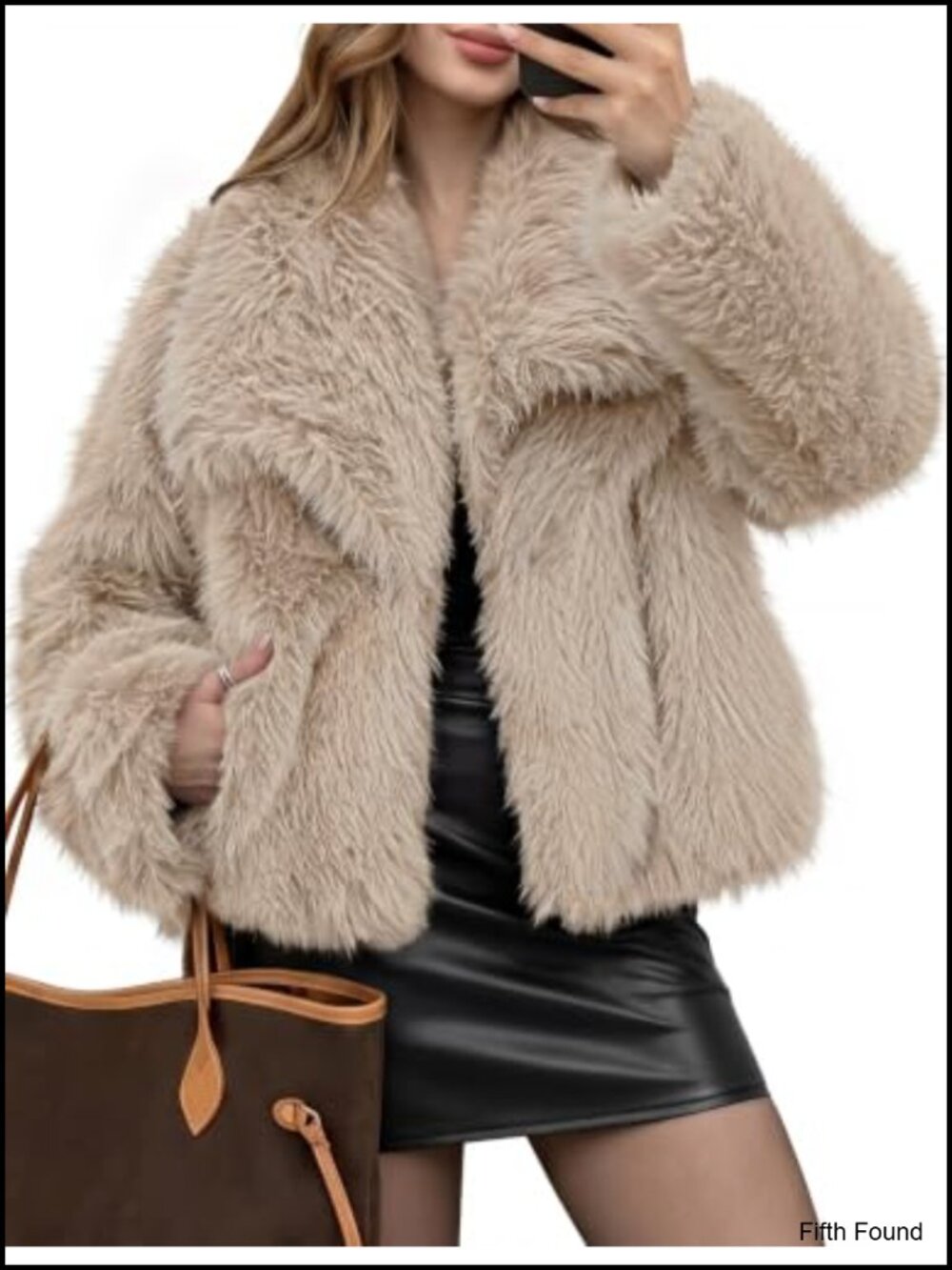 Faux Fur Coat Fuzzy Short Fluffy Jacket Warm Winter Outerwear